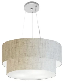 Pendente Cilíndrico Rustico Bege MJ-4369 Para Mesa de Jantar e Estar