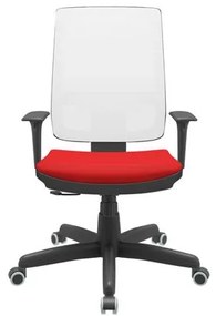 Cadeira Office Brizza Tela Branca Assento Aero Vermelho RelaxPlax Base Standard 120cm - 63888 Sun House