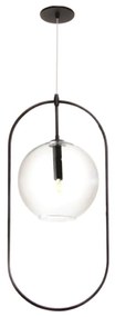 Pendente Oblong 25X30X68Cm Globo Ø25Cm Aberto 01Xg9 - Old Artisan Pd-5... (BRANCO / COBRE BRILHO, AMBAR)