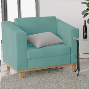 Kit Sofá 2 Lugares e 2 Poltronas Europa Suede Azul Tiffany ADJ Decor