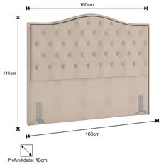 Cabeceira Cama Box Casal Queen 160cm Siena P02 Linho Bege Cru - Mpozen