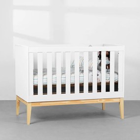 Berço Mini Cama Noah com Pés Square Natural – Branco Fosco