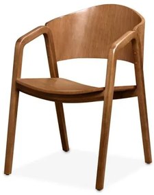 Cadeira Aimê Com Braço em Madeira Liptus cor Mel - 74093 Sun House