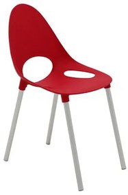 Cadeira Tramontina Elisa em Polipropileno Vermelho com Pernas de Alumínio Anodizado