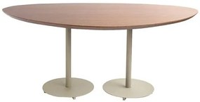 Mesa Jantar Orgânica Grande Aço Taupe Tampo Cumaru Amarelo 180cm - 74785 Sun House