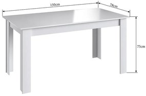Mesa Fixa De Jantar Cozinha Multiuso 150x78cm - Branco