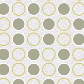 Papel de parede adesivo círculos amarelo branco e cinza