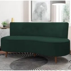 Sofá 2 Lugares para Sala Living 135cm Pés Palito Korah Z08 Veludo Verd