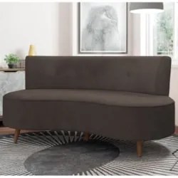 Sofá 2 Lugares para Sala Living 135cm Pés Palito Korah Z08 Veludo Marr