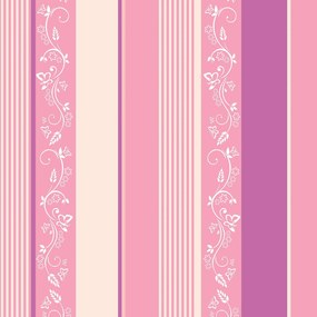Papel de parede adesivo listrado rosa floral