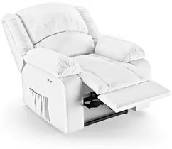 Poltrona do Papai Reclinável Pietra Power Touch Massagem FH9 PU Branco