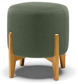 Puff Banqueta Decorativo Base Madeira Stella Bouclê Menta P01 - D'Rossi