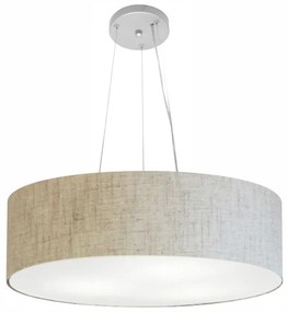 Lustre Pendente Cilíndrico Vivare Md-4190 Cúpula em Tecido 55x15cm - Bivolt