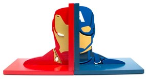 Aparador de Livros Guerra Civil Homem De Ferro e Capitão América Vingadores Marvel