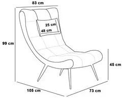 Kit 2 Poltronas Decorativas Para Sala de Estar com Almofada e Pés Pali