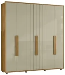 Guarda Roupa Casal 250cm Com 6 Portas Vibe Opala/Cumaru Z10 - Mpozenat