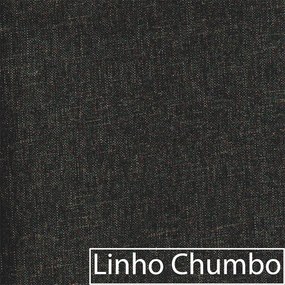 Calçadeira Estofada Veneza 195 cm King Size Linho Chumbo - ADJ Decor