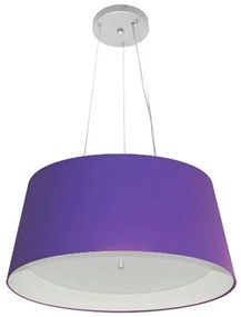 Lustre Pendente Cone Vivare Md-4144 Cúpula em Tecido 25x50x40cm - Bivolt - Roxo-Branco - 110V/220V