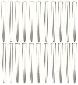 Kit 20 Pés de Metal 90 CM Hairpin Legs Aparador e Mesa de Canto Dourado G41
