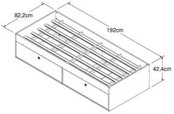 Cama de Solteiro 80cm Com 4 Portas Tókio A05 Montana - Mpozenato