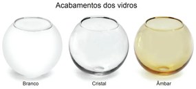 Abajur Globinho Esfera Mini 13X12X44Cm Globo Ø8Cm 1Xg9 - Old Artisan A... (COBRE FOSCO, CRISTAL (Transparente))