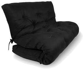 Colchonete Futon Dobravel Enrolavel 175X100X13Cm Luxo Orthovida (Preto)