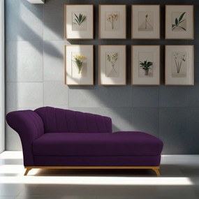 Recamier Vanessa 160cm Lado Direito Suede Roxo - ADJ Decor