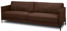 Sofá Decorativo Karine 3 Lugares Sala de estar 210cm Pés em Aço Couro Marrom Chocolate G88 - Gran Belo