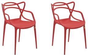 Kit 2 Cadeiras Decorativas Sala e Cozinha Feliti (PP) Vermelha G56 - Gran Belo