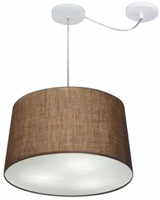 Lustre Pendente Cone Com Desvio Md-4281 Cúpula 30/40x45cm Café - Bivolt