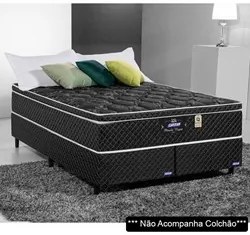 Base Para Cama Box Casal King Size Bipartido 193cm Poliéster Bordado P