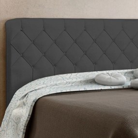 Cabeceira Paris Cama Box Casal 140 cm Suede Grafite - D'Rossi