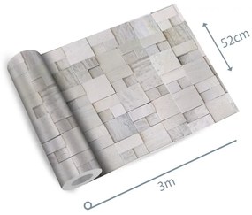 Papel de parede adesivo pedra irregular branca