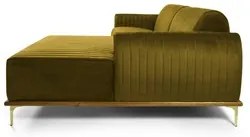 Sofá 245cm 4 Lugares com Chaise Direito Pés Gold Molino C-260 Veludo M