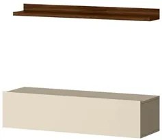 Bancada Suspensa e Prateleira 99cm Slat M20 Palisandro/Off - Mpozenato