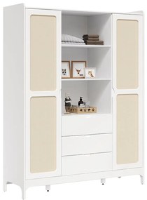 Guarda-Roupa Brisa 2 Portas e 3 Gavetas Nichos - Branco Fosco