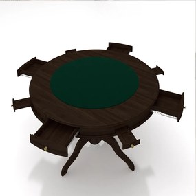 Conjunto Mesa de Jogos Carteado Bellagio Tampo Reversível e 4 Cadeiras Madeira Poker Base Estrela Veludo Preto/Capuccino G42 - Gran Belo