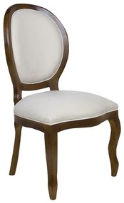 Cadeira de Jantar Medalhão Lisa Sem Braço Capuccino - Wood Prime 55124 Liso