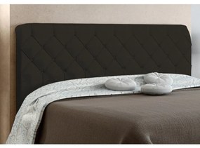 Cabeceira Paris Cama Box Solteiro 90 cm Suede Marrom D'Rossi