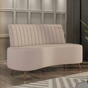 Sofá Living Decorativo 2 Lugares 1,60M Katara Rosê Veludo G33 - Gran Belo