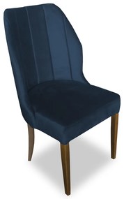 Kit 8 Cadeiras De Jantar Safira Suede Azul Marinho