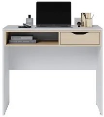 Mesa Para Computador 90cm 1 Gaveta Bit Branco Fosco/ Tauari Nobre - Co