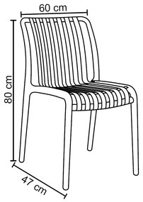 Kit 6 Cadeiras Monoblocos Área Externa Ipanema com Proteção UV Verde G56 - Gran Belo