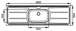 Pia de Cozinha com Cuba 180cm e Válvula Aço Inox - Ghel Plus