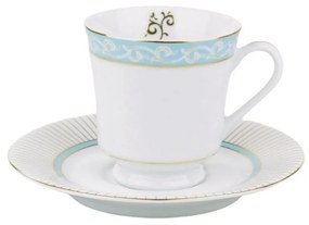 Xícara Chá Com Pires 200Ml Porcelana Schmidt - Dec. Audrey 2251