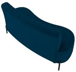 Sofá 2 Lugares 135cm Pés Aço Preto Tamar K04 Veludo Azul - Mpozenato