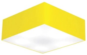 Plafon Quadrado Md-3002 Cúpula em Tecido 15/50x50cm Amarelo - Bivolt