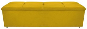 Calçadeira Munique 140 cm Casal Corano Amarelo - ADJ Decor