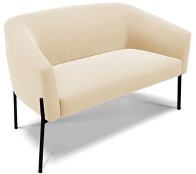 Sofá 2 Lugares Namoradeira Pé de Ferro Preto Stella Suede D03 - D'Rossi - Bege