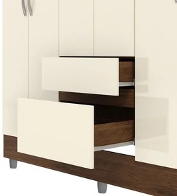 Guarda Roupa Ideal 6 Portas Plus Imbuia/Champanhe – Vila Rica Móveis